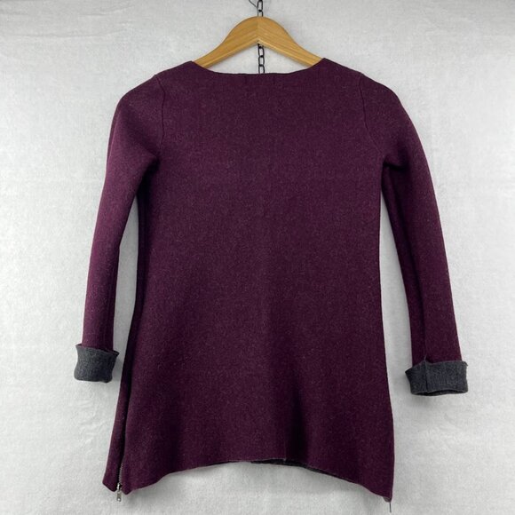 Nanette Lepore 100% Fine Merino Wool Pullover Sweater Burgundy Maroon Size Small - Picture 2 of 10